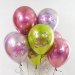 Шар (12''/30 см) 8 Марта, Весенние пожелания, Ассорти, хром, 2 ст, 25 шт.