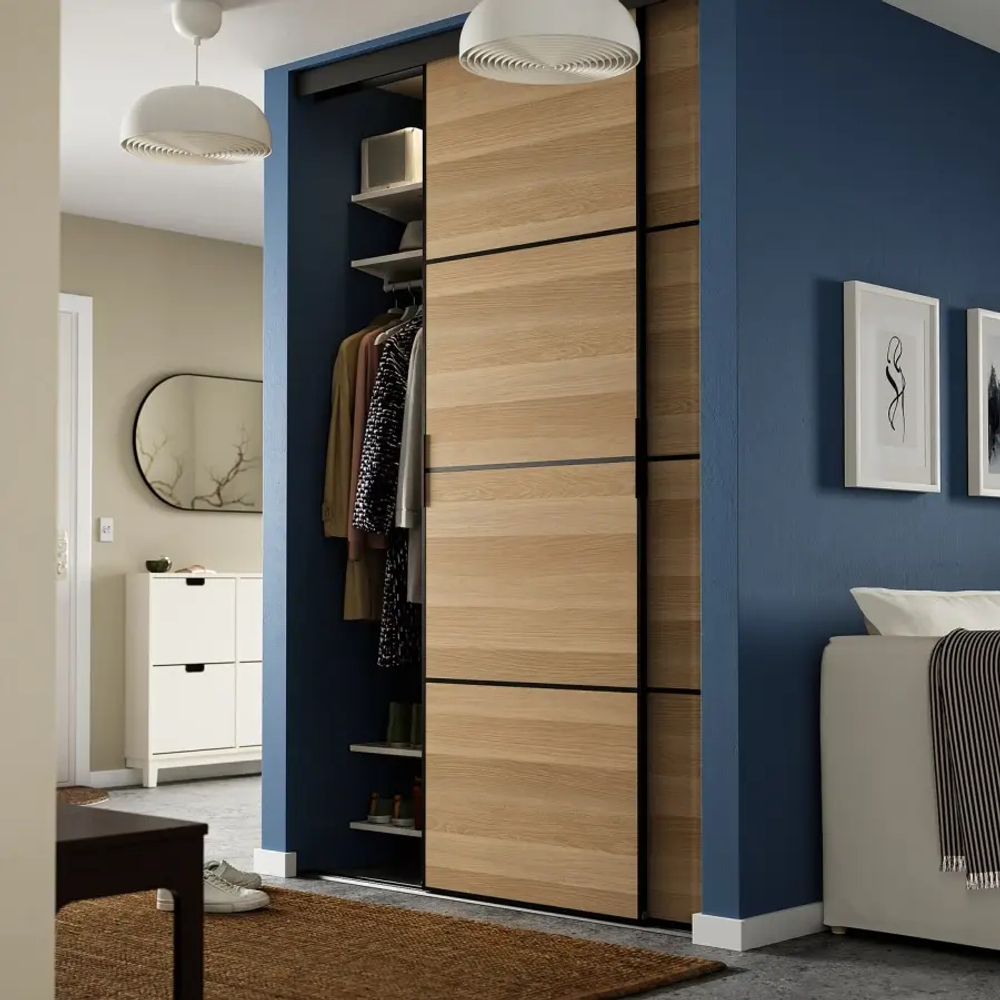 Комбинация раздвижных дверей - SKYTTA/MEHAMN IKEA/ СКЮТТА/МЕХАМН ИКЕА, 240х152 см, бежевый