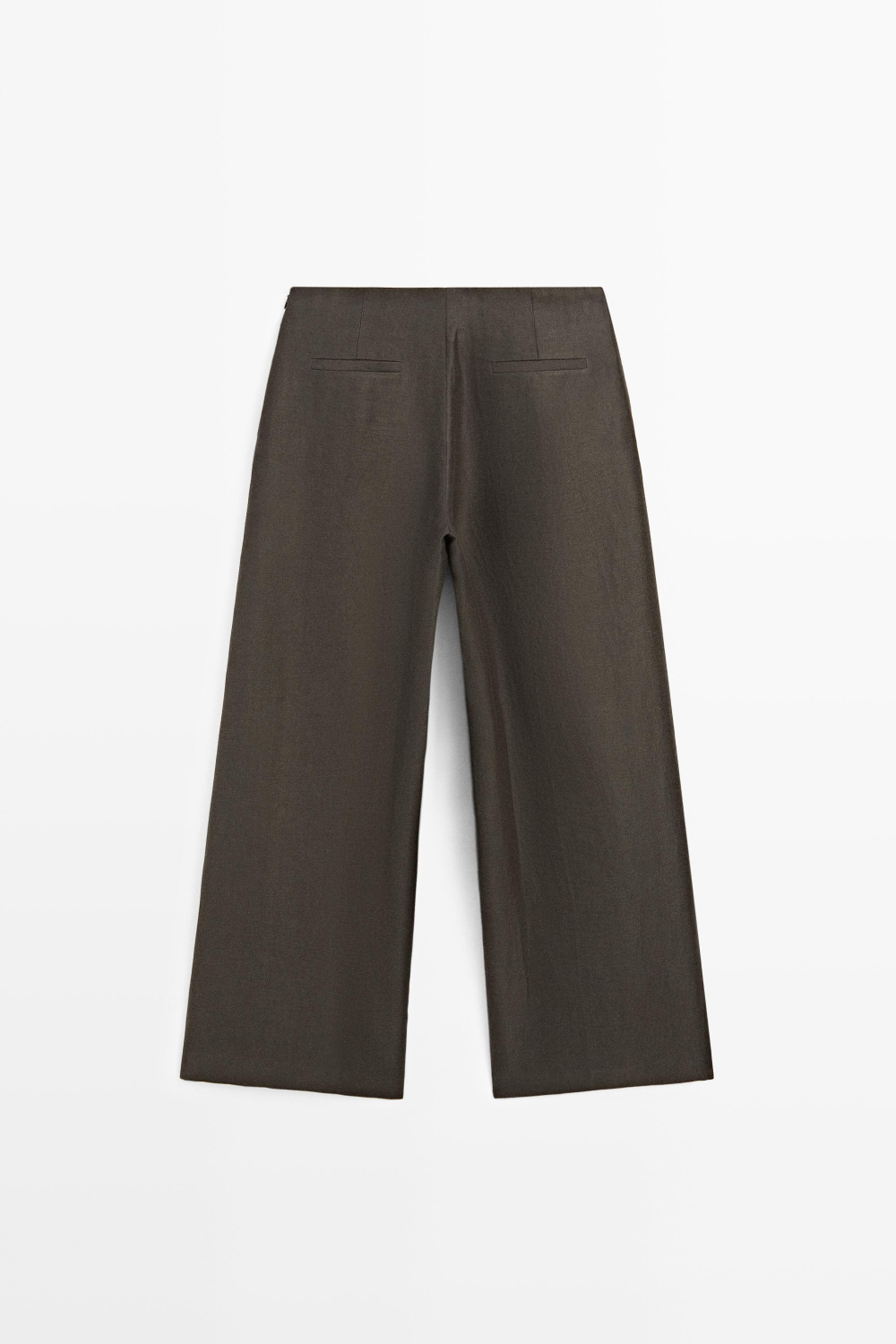 Massimo Dutti Струящиеся брюки из 100% льна, пестро-коричневый