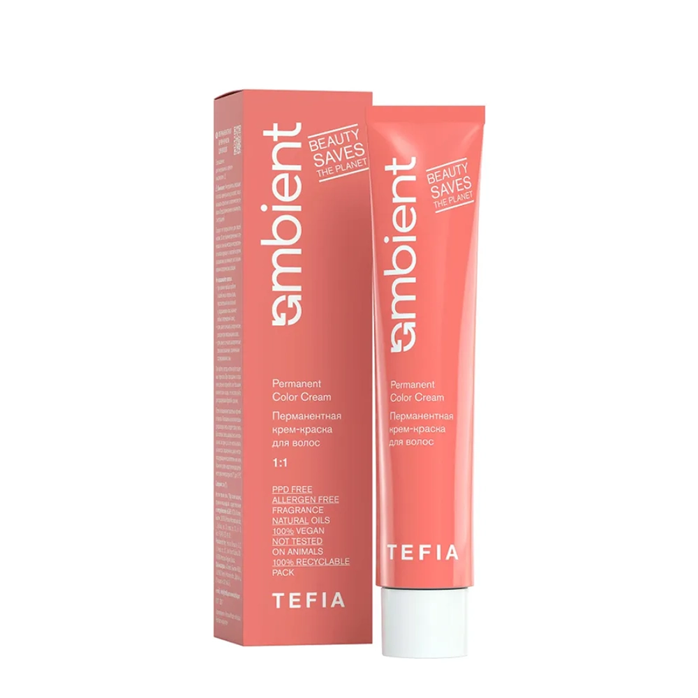 Tefia Ambient Перманентная крем-краска для волос 6.18 Темный блондин пепельно-коричневый, 60 мл