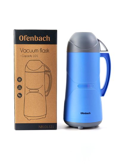 Термос 1000 мл. пластиковый со стеклянной колбой Ofenbach NB 101321