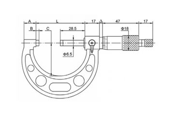 Внешний микрометр Kinex PRO 0-25 мм, 0,01 мм, DIN 863 7002-02-025