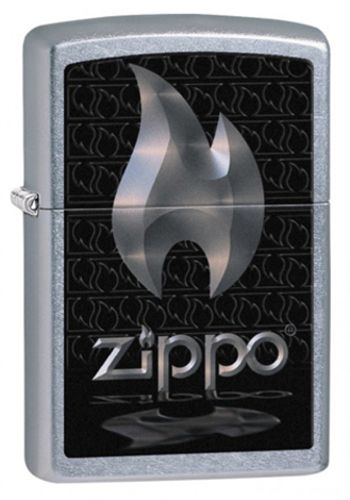 Зажигалка ZIPPO Flame Street Chrome латунь/никель-хром (28445)