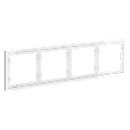 Рамка пластиковая VOLTUM S70 на 4 поста, (белый глянцевый)