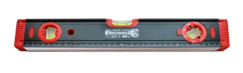 Уровень алюм 2глазка+1повор. магнитный+линейка Профи   40см  точность 1мм/м Монтажник  610400