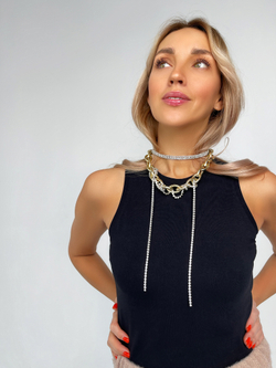 Чокер из страз Серебро 2