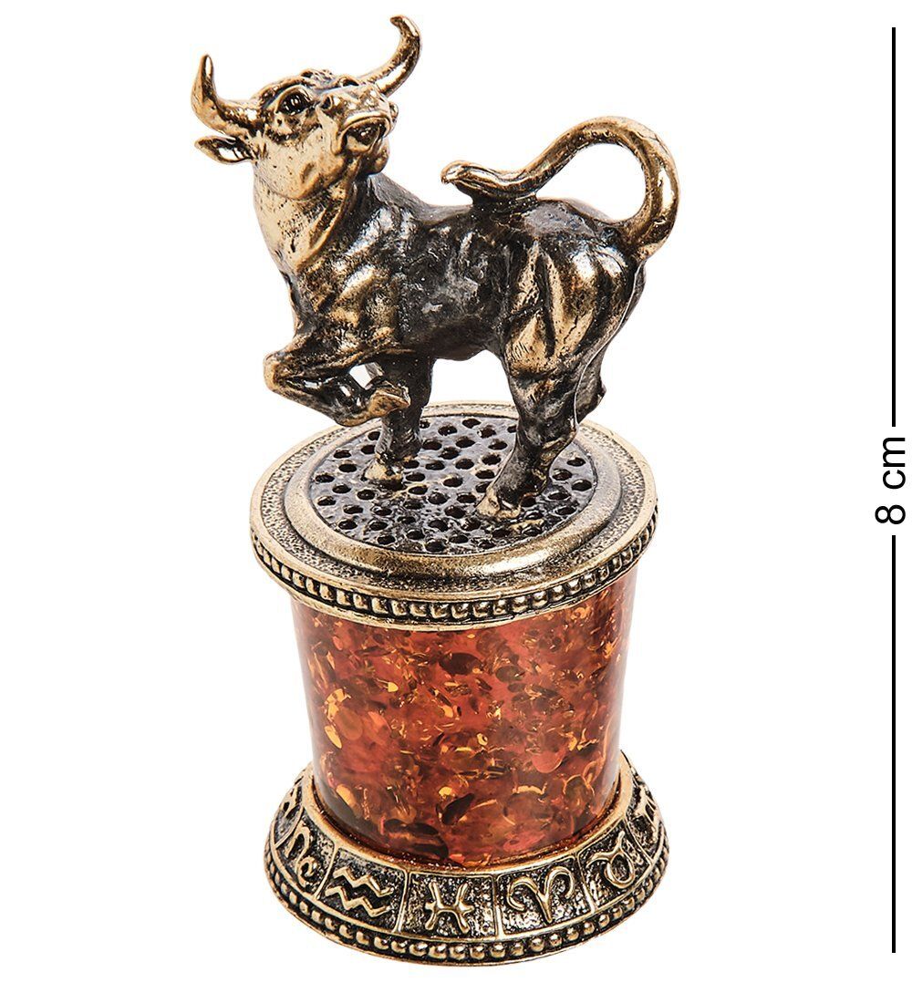 Народные промыслы AM-2773 Фигурка «Знак зодиака-Телец» (латунь, янтарь)