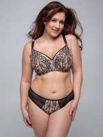 Бюстгальтер БельеСфера Кира мягкая чаша (черно-бежевый)