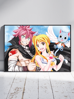 Постер плакат Люси И Нацу Воссоединение Fairy Tail Хвост Феи