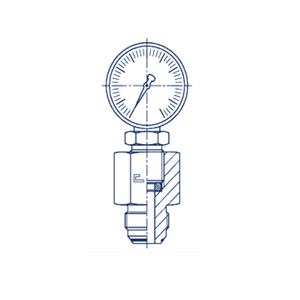 Соединение для манометра BSP 1/4" D06 JIC 7/16"