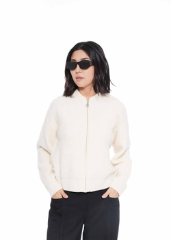 Бомбер из шерсти мериноса, м.2450 белый р. S