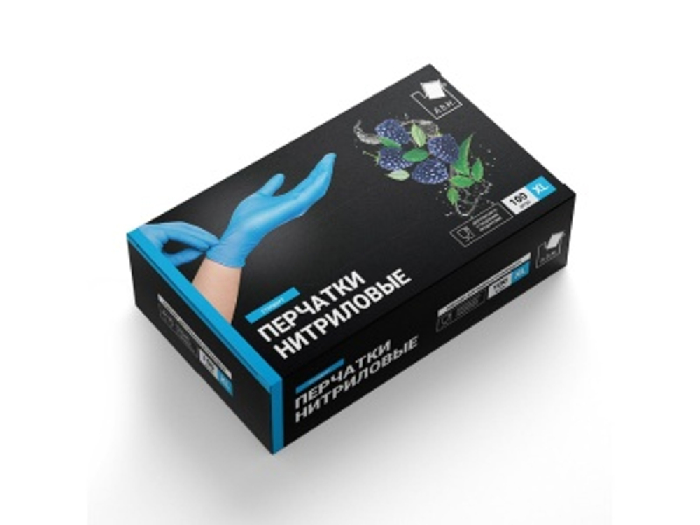 Перчатки нитриловые Стандарт XL голубые (50пар/уп)