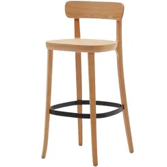 Барный стул Romane светлый бук с сиденьем из ротанга