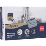 Ластик-клячка DELI "Nuevo", квадратный, серый (42х42х12 мм)