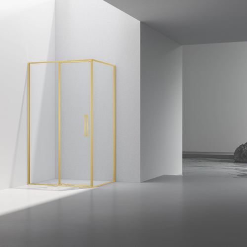 Душевой уголок Slim 8mm VSR-4SLP9012CLG, 1200*900, брашированное золото, стекло прозрачное