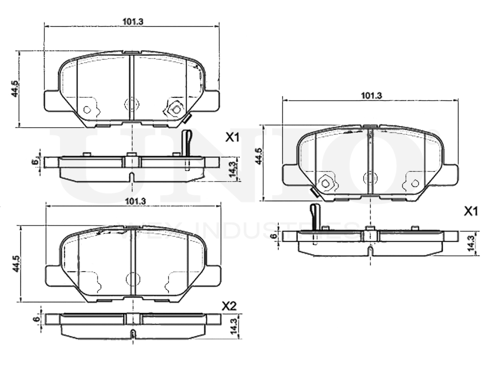 Колодки тормозные диск. задние UNIO BRP-20010