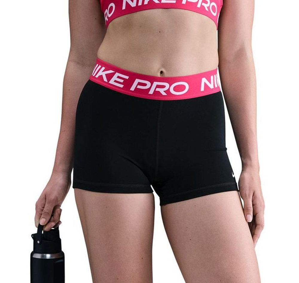 Женские Шорты теннисные Nike Pro 365 3in - black/rush pink/white