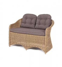 Равенна, диван коричневый/соломенный, искусственный ротанг