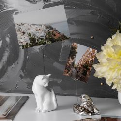 Статуэтка Кошка Грация с держателем Белый