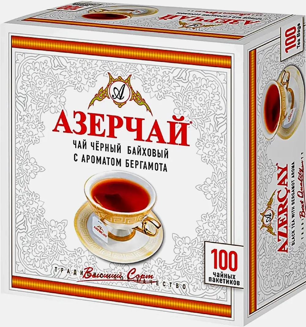Чай черный Азерчай с ароматом бергамота 100пак 200г