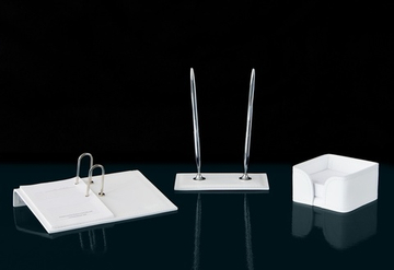 Офисный набор белый кожаный 3 предмета