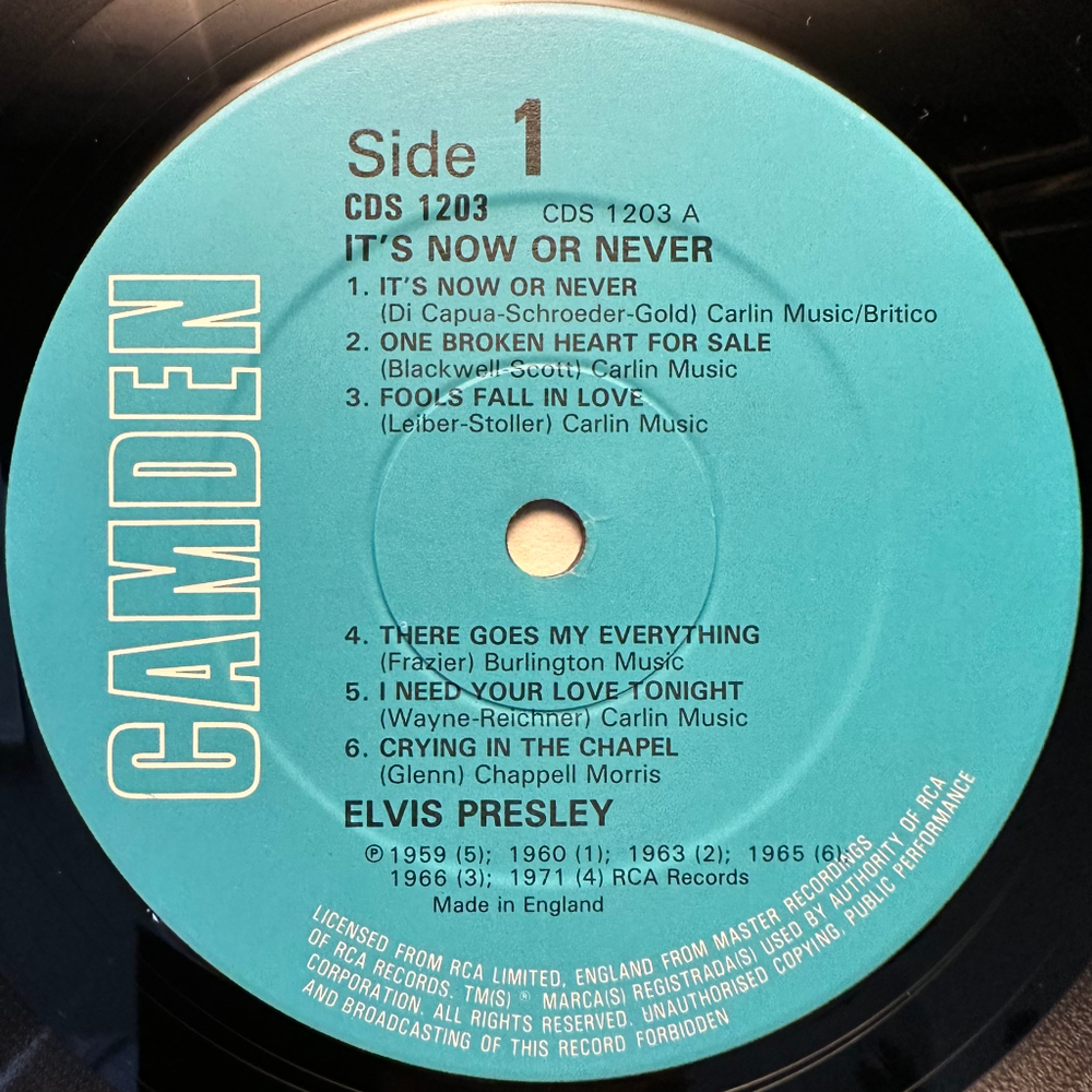 Elvis Presley - It' s Now Or Never (Англия 1981г.)