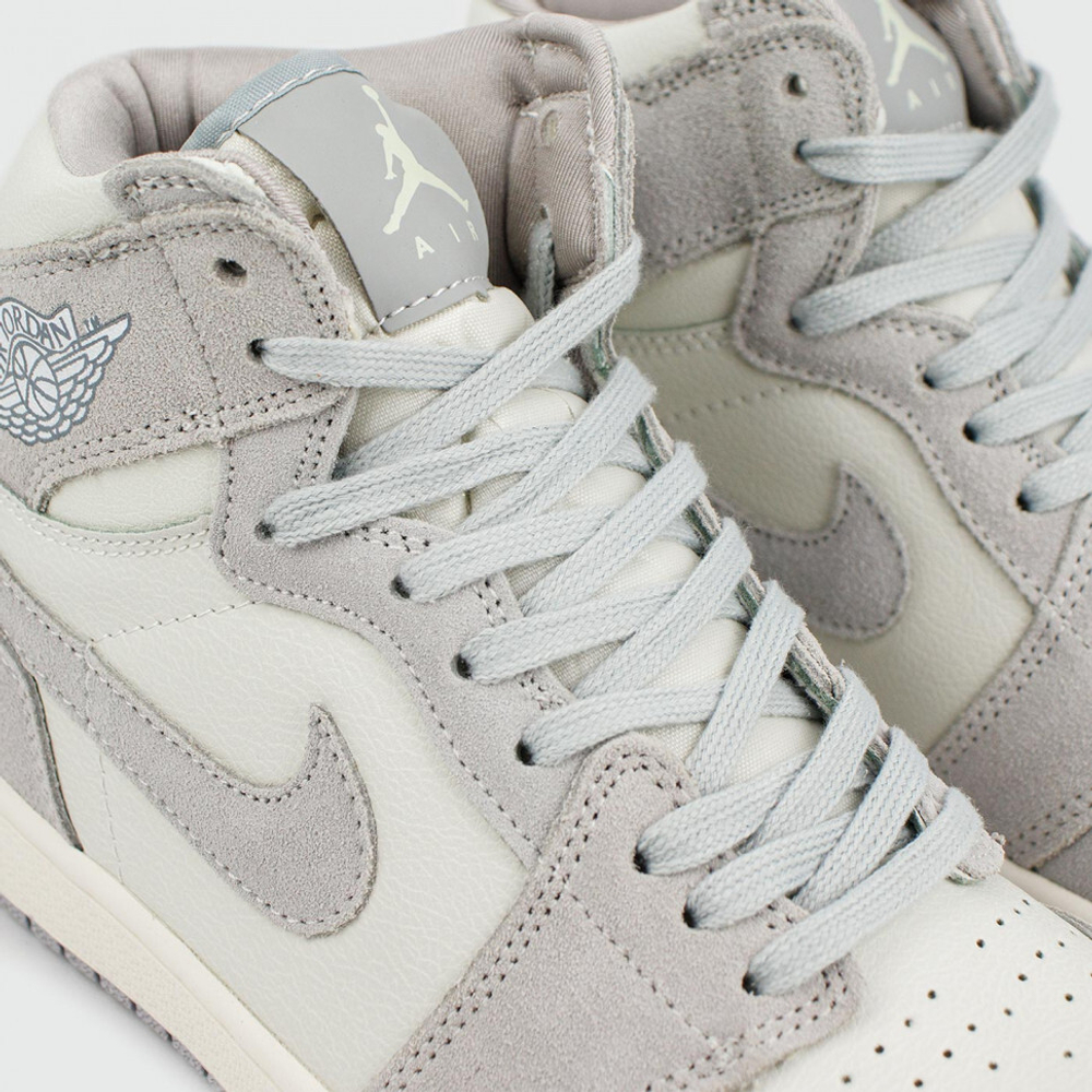 кроссовки Air Jordan 1 Mid White / Grey