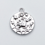 Подвеска Знак Зодиака Козерог, цвет серебро, фианит, размер 16*14 мм, цена за 1 шт