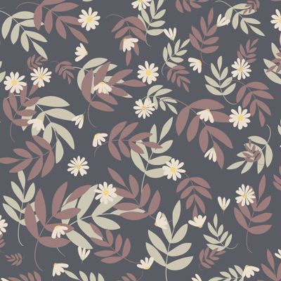 цветы и веточки на сером