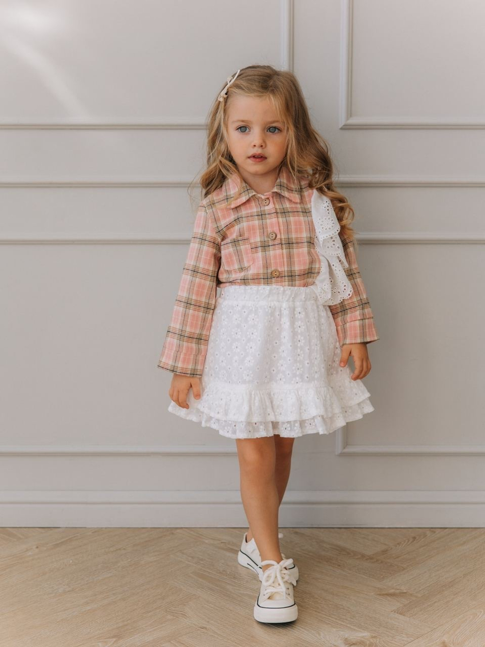 Рубашка с воланом, Розовый