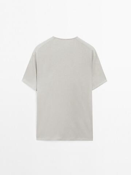 Massimo Dutti Легкая футболка из 100% хлопка, серый