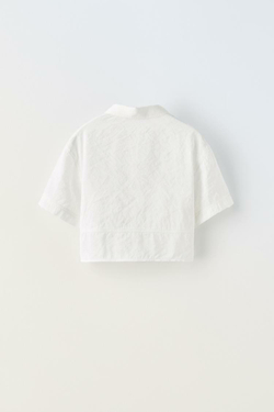 ZARA РУБАШКА ИЗ СТРУЯЩЕЙСЯ ТКАНИ С УЗЛОМ, БЕЛЫЙ