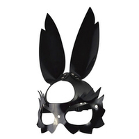 Черная лаковая кожаная маска Зайка с длинными ушками Sitabella BDSM Accessories 3192-10