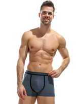 Мужские трусы-боксеры из хлопковой меланжевой ткани (Размер: XXL) (Цвет: серый меланж)