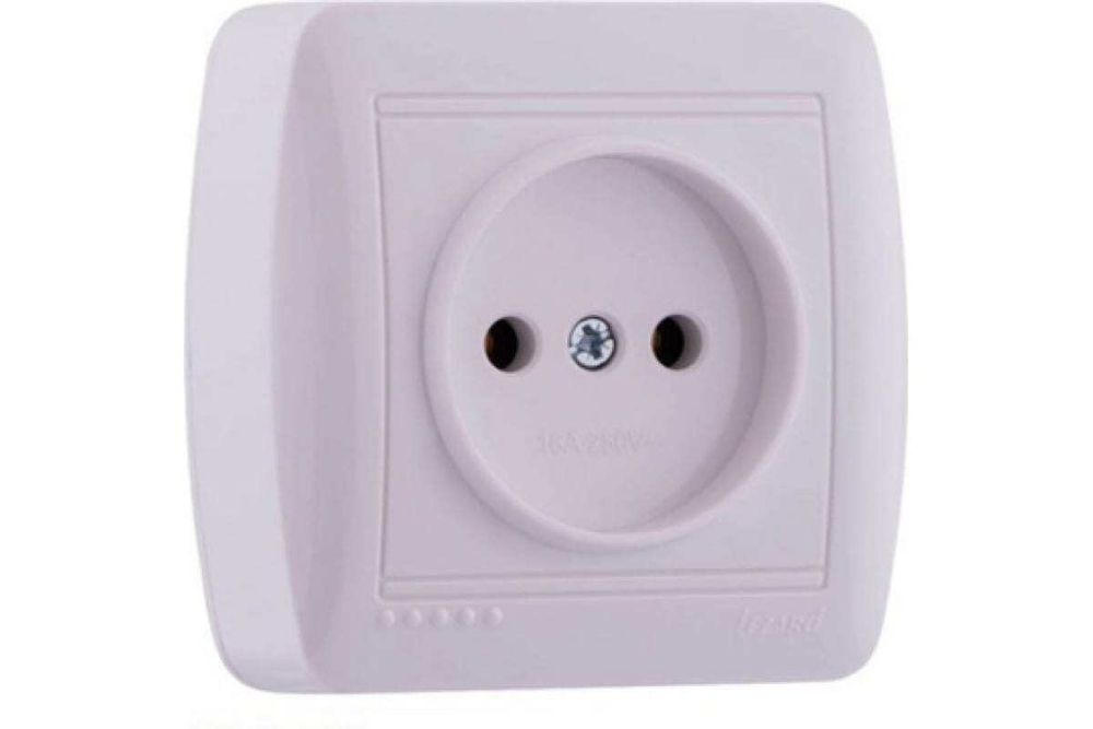 Lezard DEMET Розетка ОУ 1 мест. 16А белый основание PBT корпус PC 711-0200-121