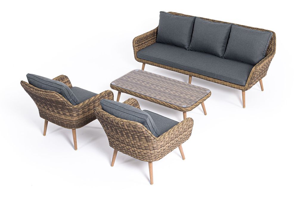 "Прованс" лаунж-зона плетеная из искусственного ротанга, цвет соломенный