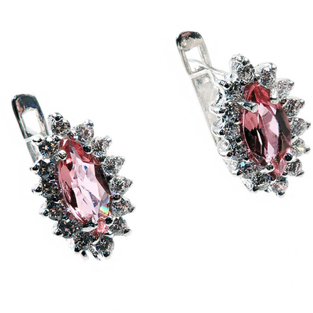 Серьги "Лилиана" султанит, циркон