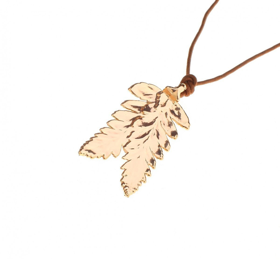 Колье лист Ester Bijoux Double Fern LF12A-R BR