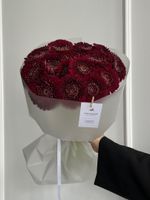 Букет из гербер в бордовом оттенке 15 шт