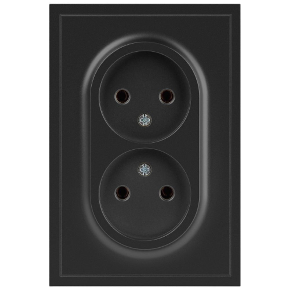 Розетка ЭРА Galaxy 15-2107-05 без заземления двойная 2X2P 16А-250В IP20 антрацит | Эра Galaxy