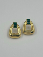 Серьги с зелёными кристаллами M.JENT