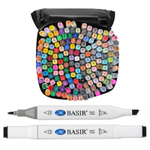 Маркер для скетчинга, двусторонние, Basir, четырёхгранные, 15 мм, спиртовые, 168 шт