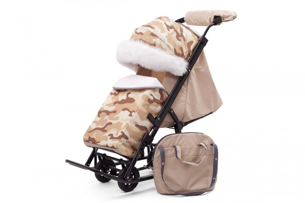 Санки - коляска Compact Military, бежевый арт. PcM18 Pikate