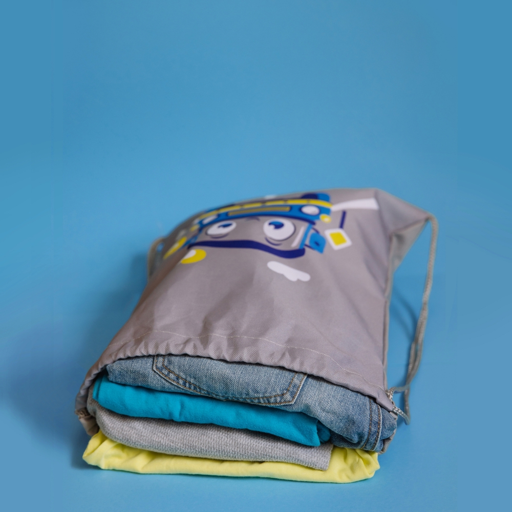 Мешок в садик 33х40, Машинка (серый)