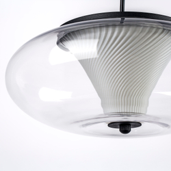 612117 Подвесной светильник PALERMO 8W LED 350LM G ЧЕРНЫЙ/ПРОЗРАЧНЫЙ 3000K