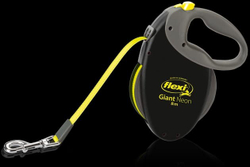 FLEXI GIANT L Neon со светоотражающий ремнем, 8 м до 50 кг