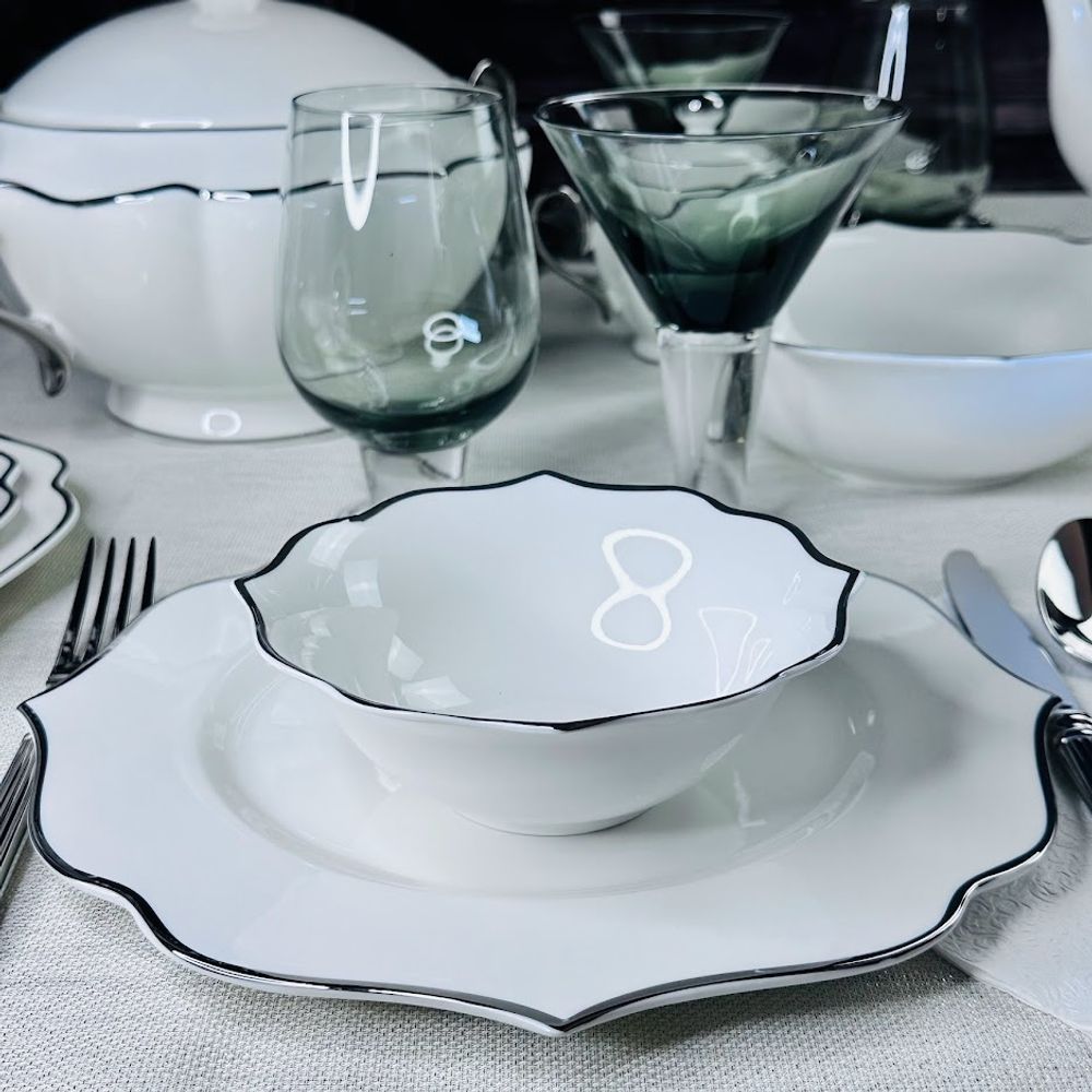 Lenardi 205-596 Набор из 6 салатников 15см MAGNOLIA SILVER в под.уп.(х6)Фарфор