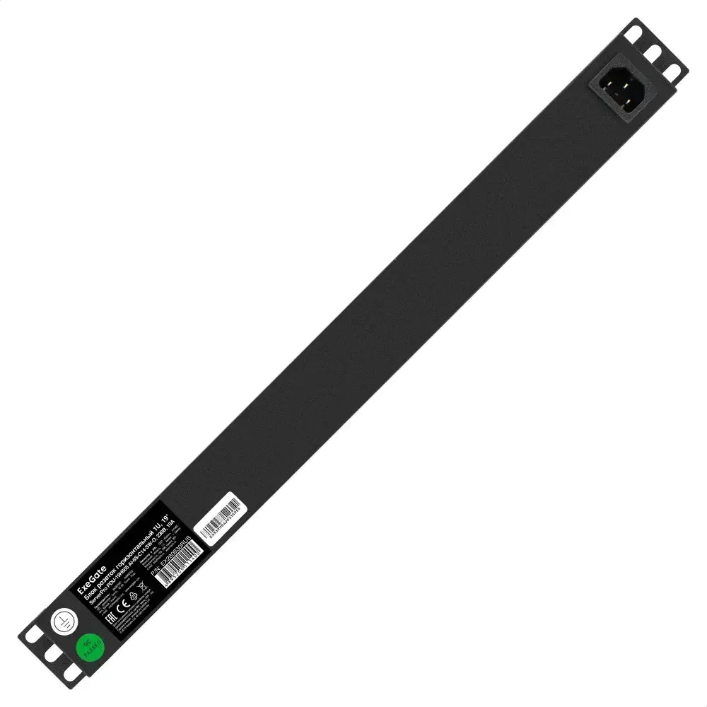 Блок розеток ExeGate ServerPro PDU-19H605 Al-6S-C14-SW-O, 19", 1U, алюминий, 6xSchuko, С14