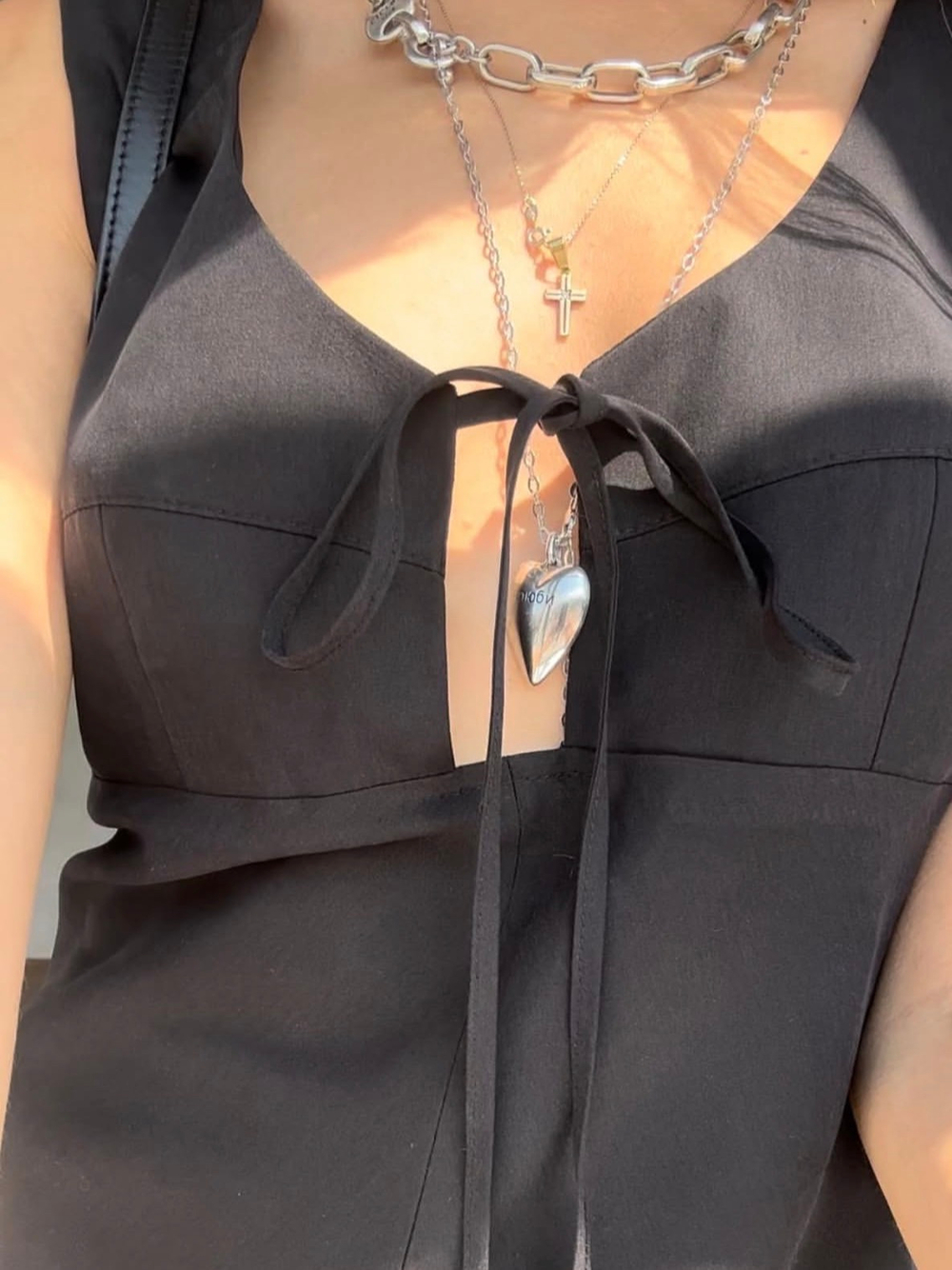 Платье шелковое Большевичка черное