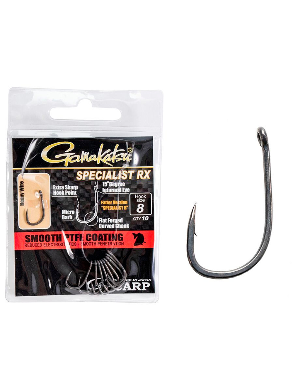 Крючки Gamakatsu G-Carp SPECIALIST RX HOOKS размер 08 (упк.10шт.)